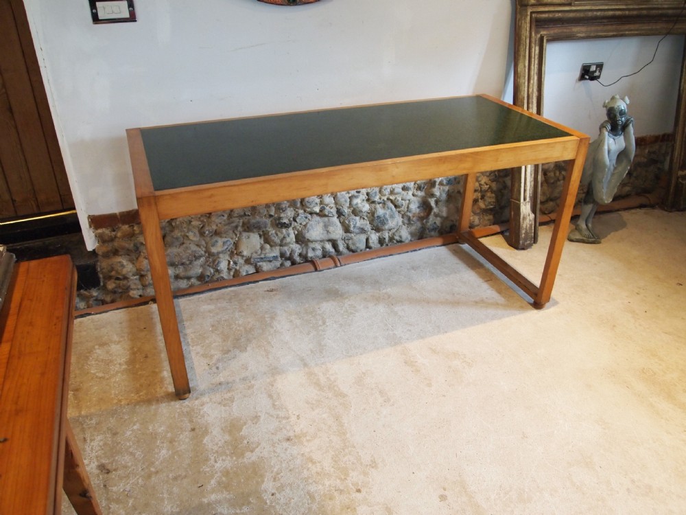 Desk Art deco manner of Heals modernist Beech c1930 View VI