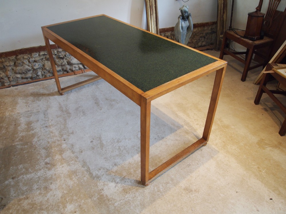 Desk Art deco manner of Heals modernist Beech c1930 View VII