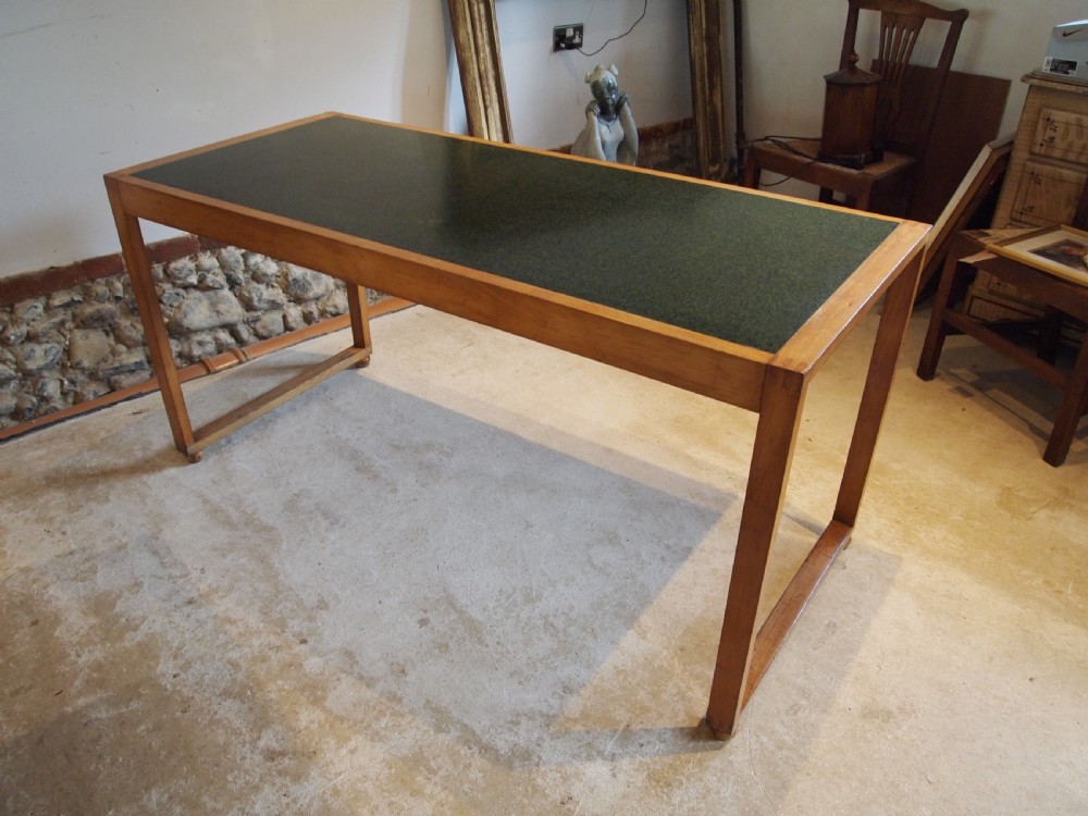 Desk Art deco manner of Heals modernist Beech c1930 View X