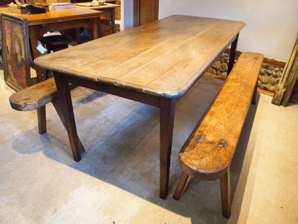 Table refectory dining farmhouse English Oak c1840 View III