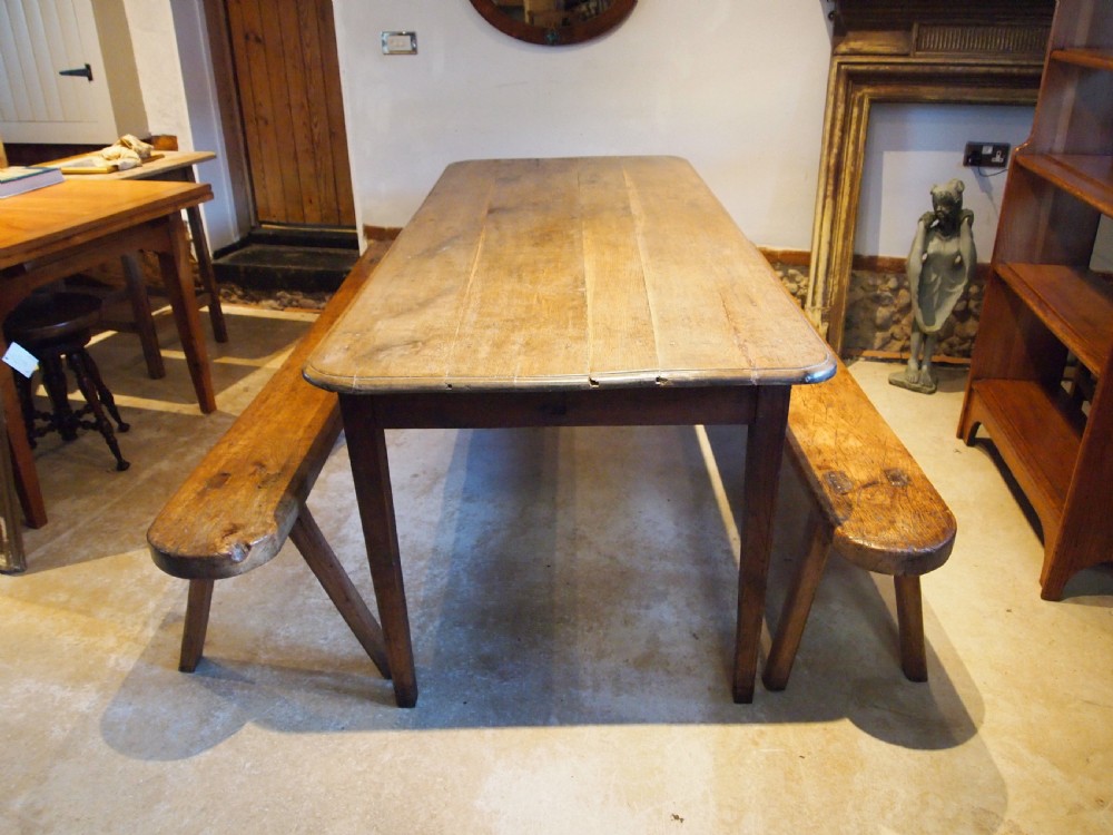 Table refectory dining farmhouse English Oak c1840 View XI