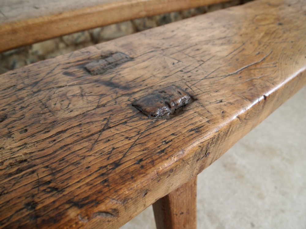 Benches stunning pair of George III refectory Elm and Beech c1800 View IX