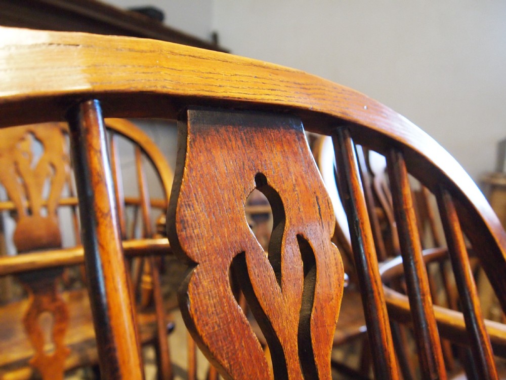 Chairs Windsor wonderful rare set of six low hoop back c1830 View XII