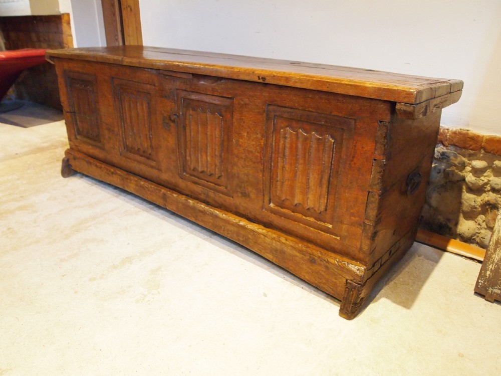 Coffer chest rare 16th Century Oak French Renaissance c1550 View IV
