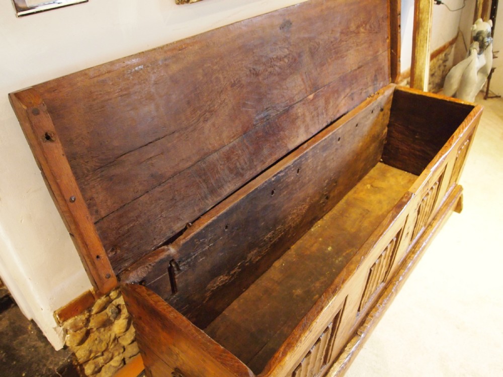 Coffer chest rare 16th Century Oak French Renaissance c1550 View XI