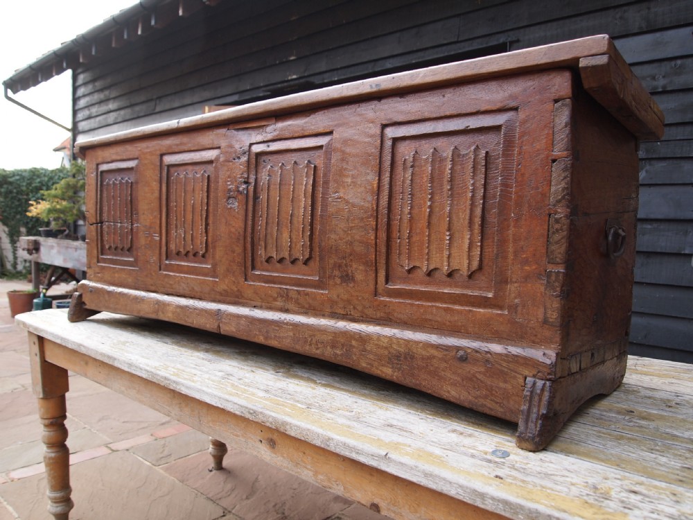 Coffer chest rare 16th Century Oak French Renaissance c1550 View XIV