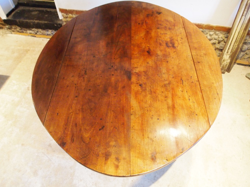 Table superb French Cherry farmhouse kitchen dining table c1870 View III