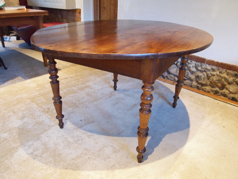 Table superb French Cherry farmhouse kitchen dining table c1870 View VI