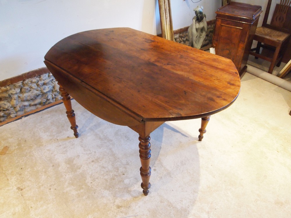 Table superb French Cherry farmhouse kitchen dining table c1870 View VIII