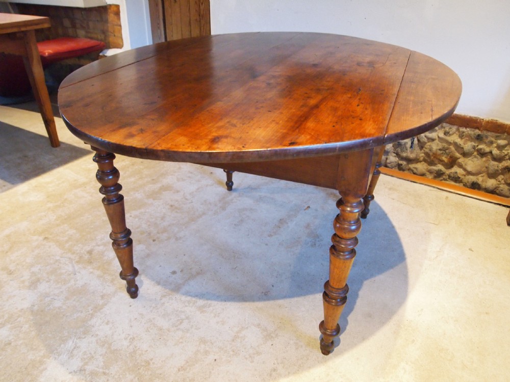 Table superb French Cherry farmhouse kitchen dining table c1870 View IX