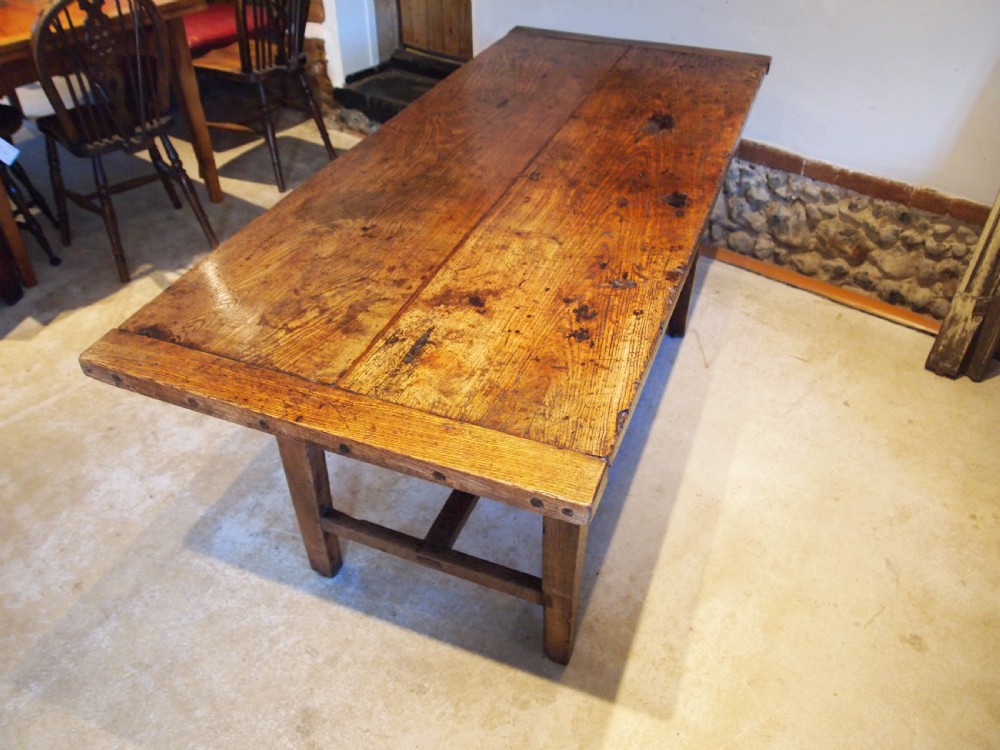 Table stunning George III Elm two plank refectory farmhouse dining c1780