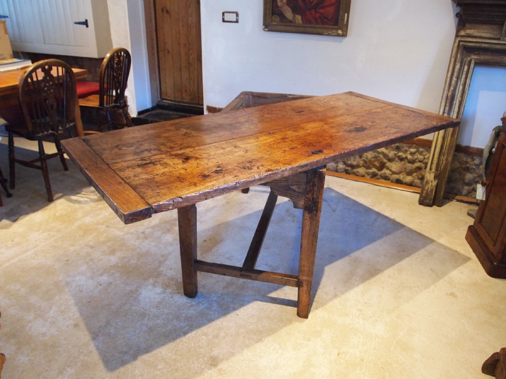 Table stunning George III Elm two plank refectory farmhouse dining c1780 View III