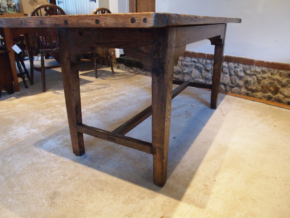 Table stunning George III Elm two plank refectory farmhouse dining c1780 View IV