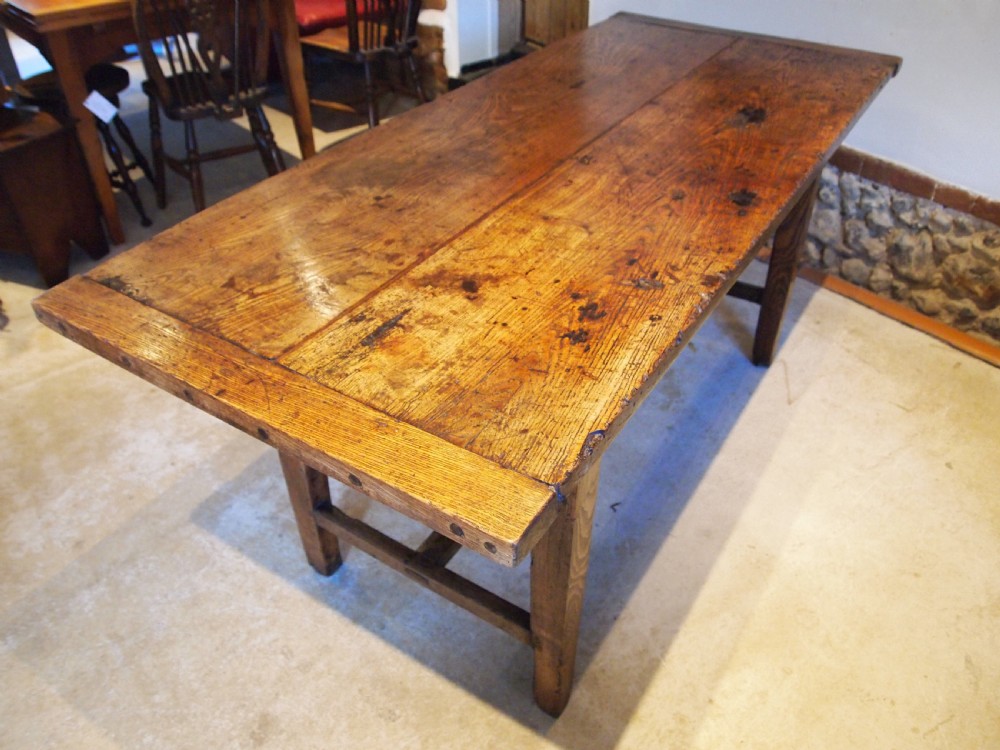 Table stunning George III Elm two plank refectory farmhouse dining c1780 View VI