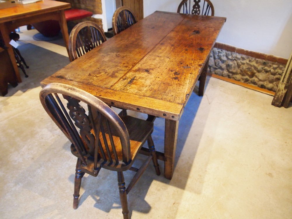 Table stunning George III Elm two plank refectory farmhouse dining c1780 View VII