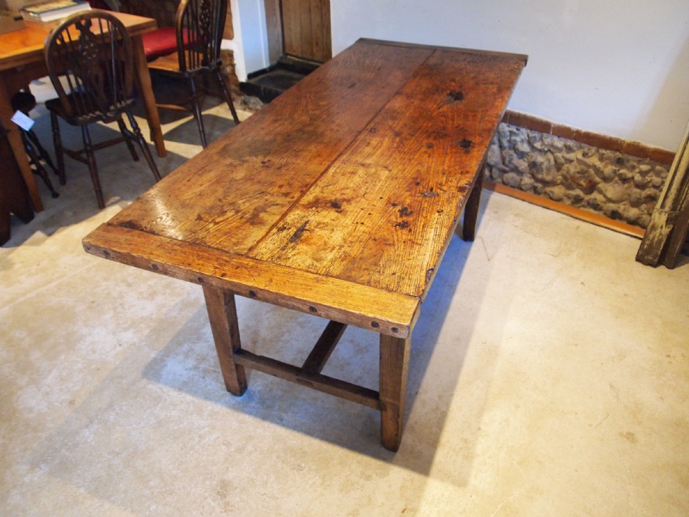 Table stunning George III Elm two plank refectory farmhouse dining c1780 View XII