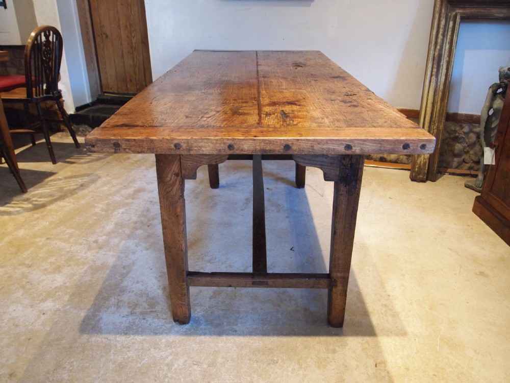 Table stunning George III Elm two plank refectory farmhouse dining c1780 View XIII