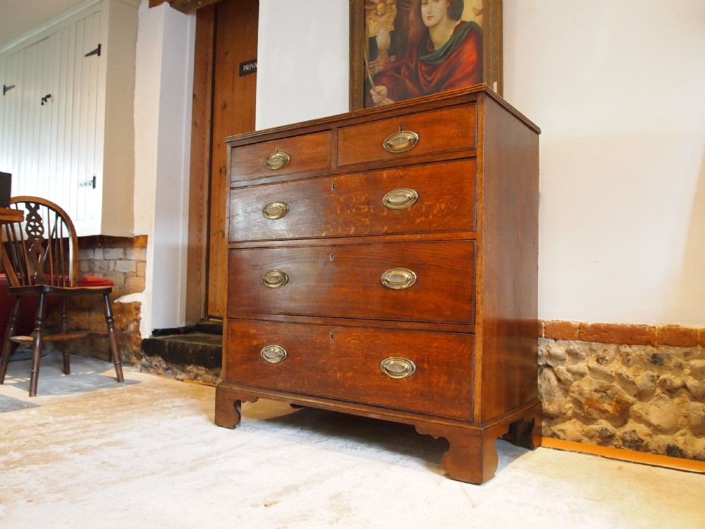 Chest of drawers rare Norfolk George III Oak c1790 View IV