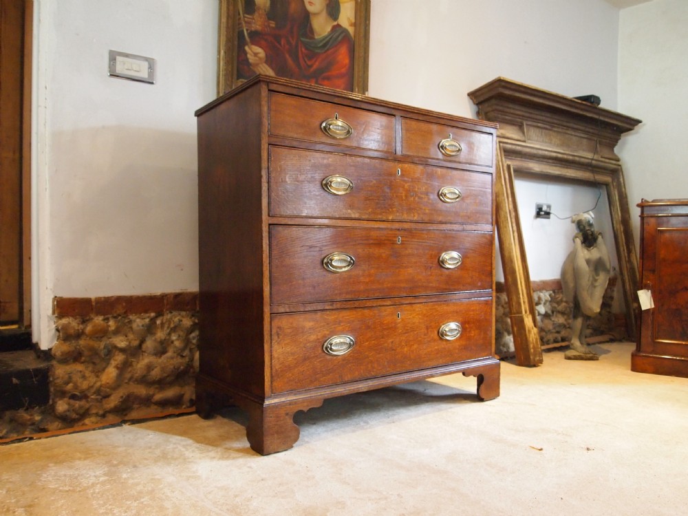 Chest of drawers rare Norfolk George III Oak c1790 View V