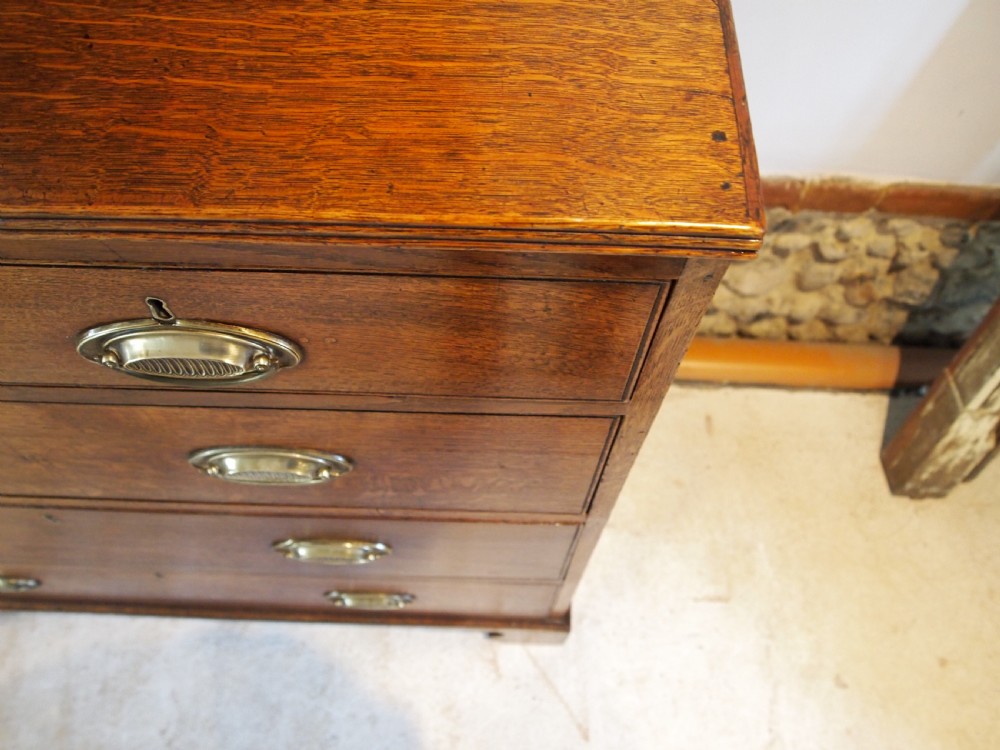 Chest of drawers rare Norfolk George III Oak c1790 View VIII