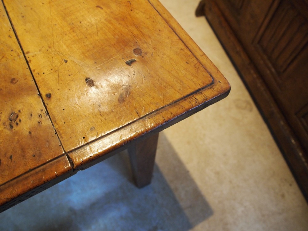Table rare French Apple wood refectory farmhouse dining seats 10 c1840 View IV