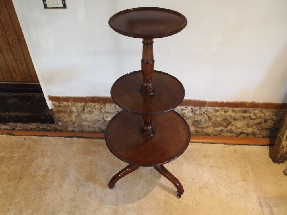 Rare Campaign Military George III Mahogany dumb waiter table c1800 View II
