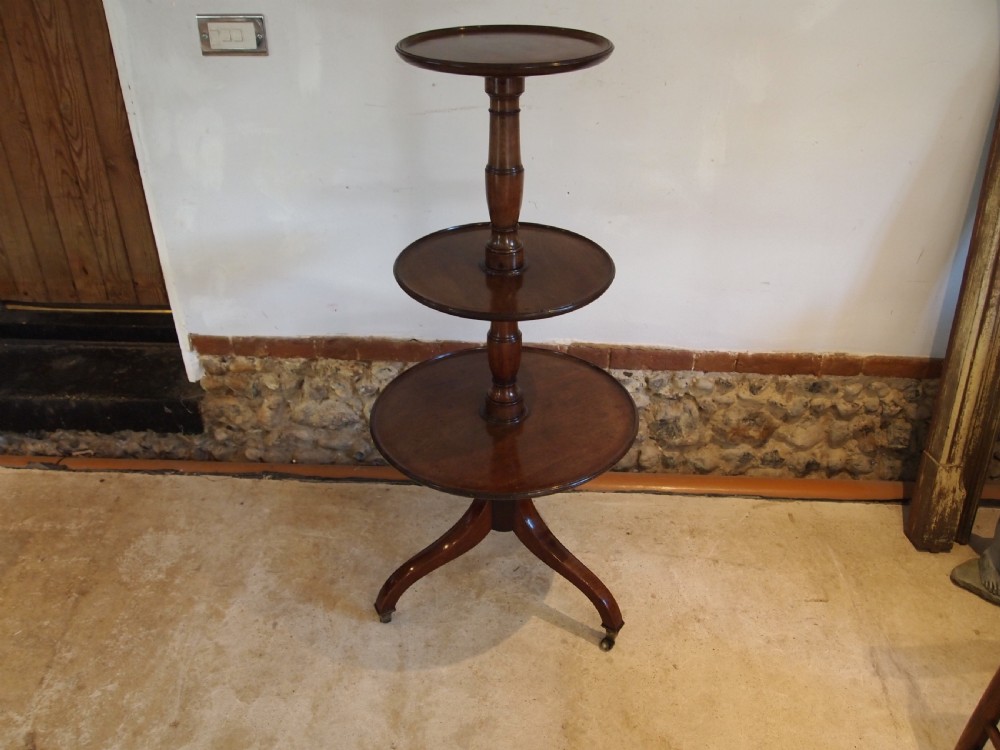Rare Campaign Military George III Mahogany dumb waiter table c1800 View XI