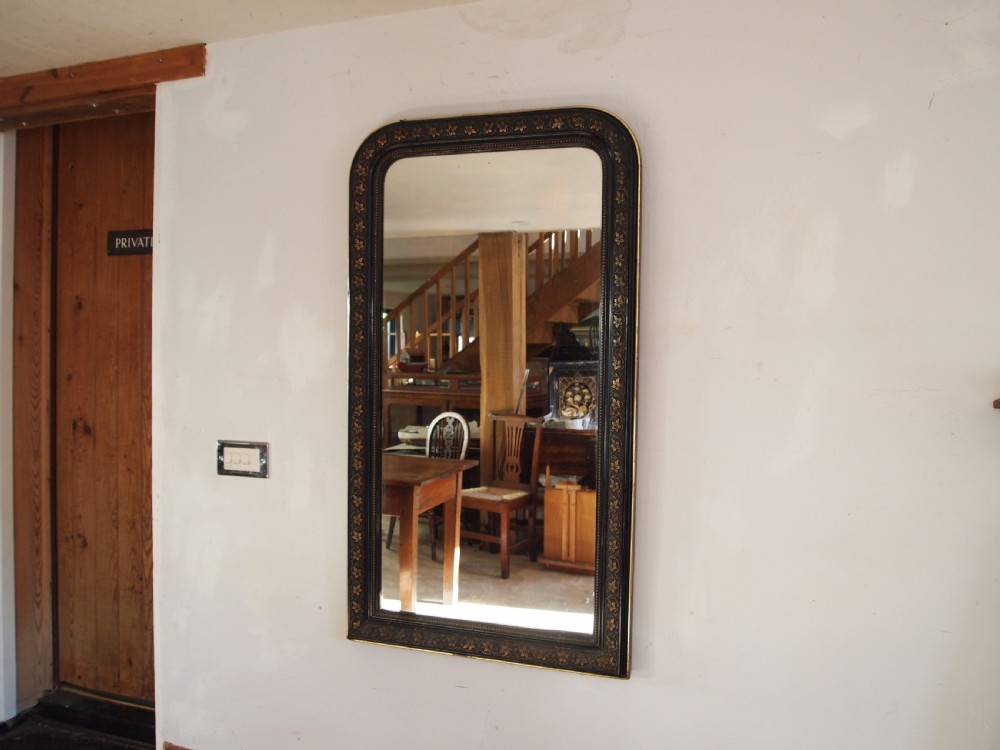 Mirror large Victorian gilded vine ebonised wall original plate c1880