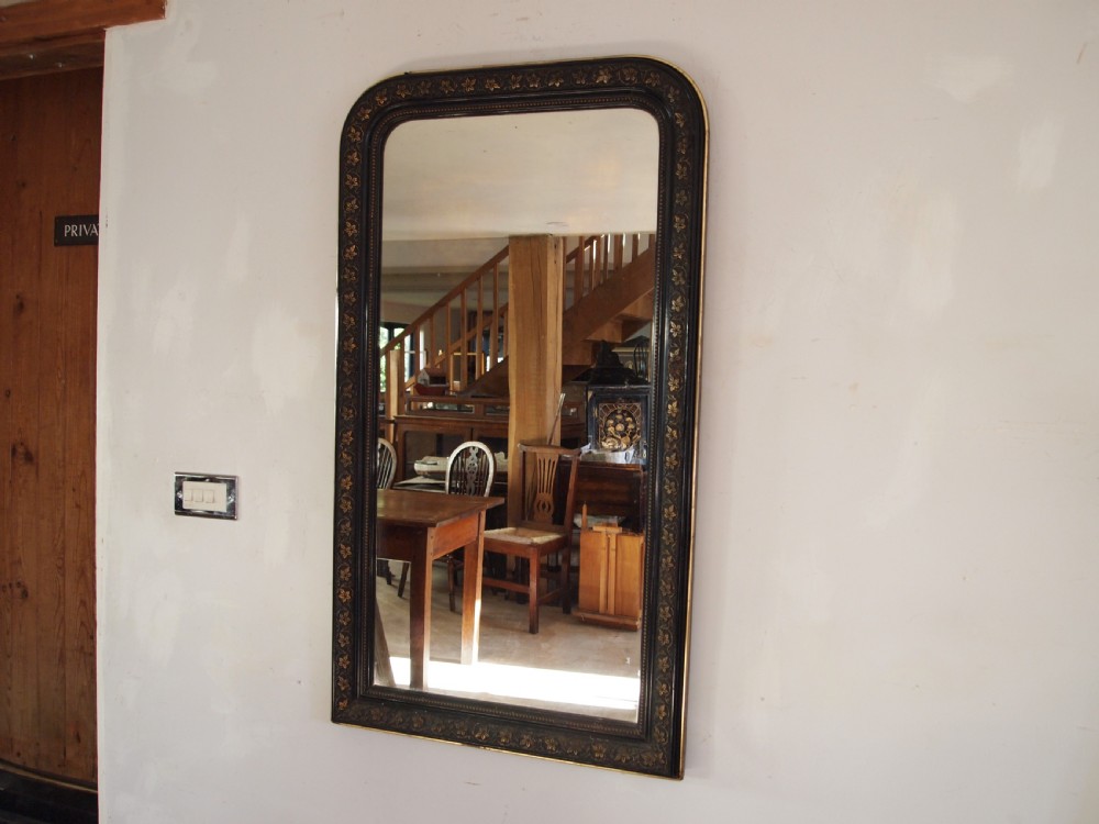 Mirror large Victorian gilded vine ebonised wall original plate c1880 View XI
