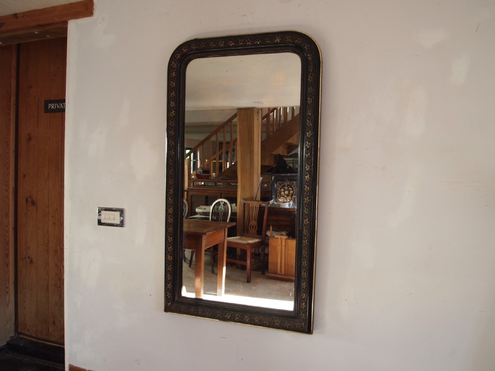 Mirror large Victorian gilded vine ebonised wall original plate c1880 View XII