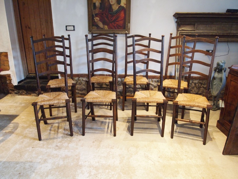Chairs wonderful set of 8 Libertys Arts and Crafts William Birch c1910 View XII