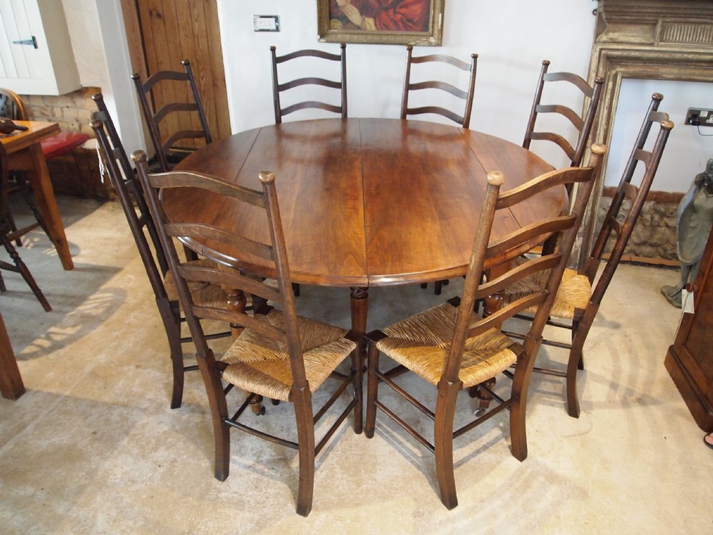 Table large French Walnut farmhouse dining kitchen c1890 View III
