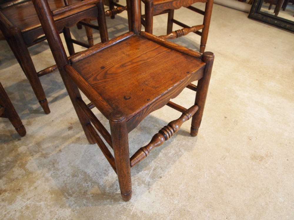 Chairs set of 7 George III Elm country dining c1800 View VI