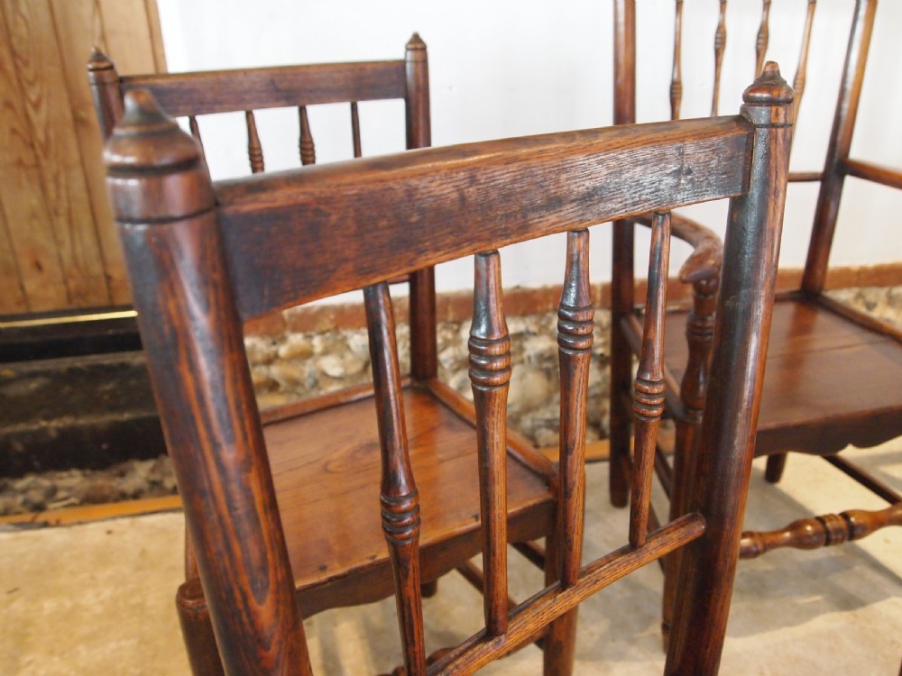 Chairs set of 7 George III Elm country dining c1800 View X