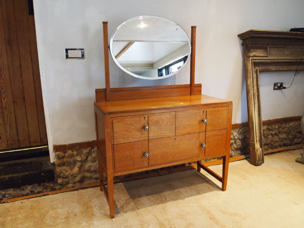 Bedroom suite 3 piece Bath Cabinet Makers Oak Art Deco c1930 View II