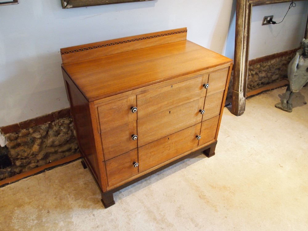 Bedroom suite 3 piece Bath Cabinet Makers Oak Art Deco c1930 View IV