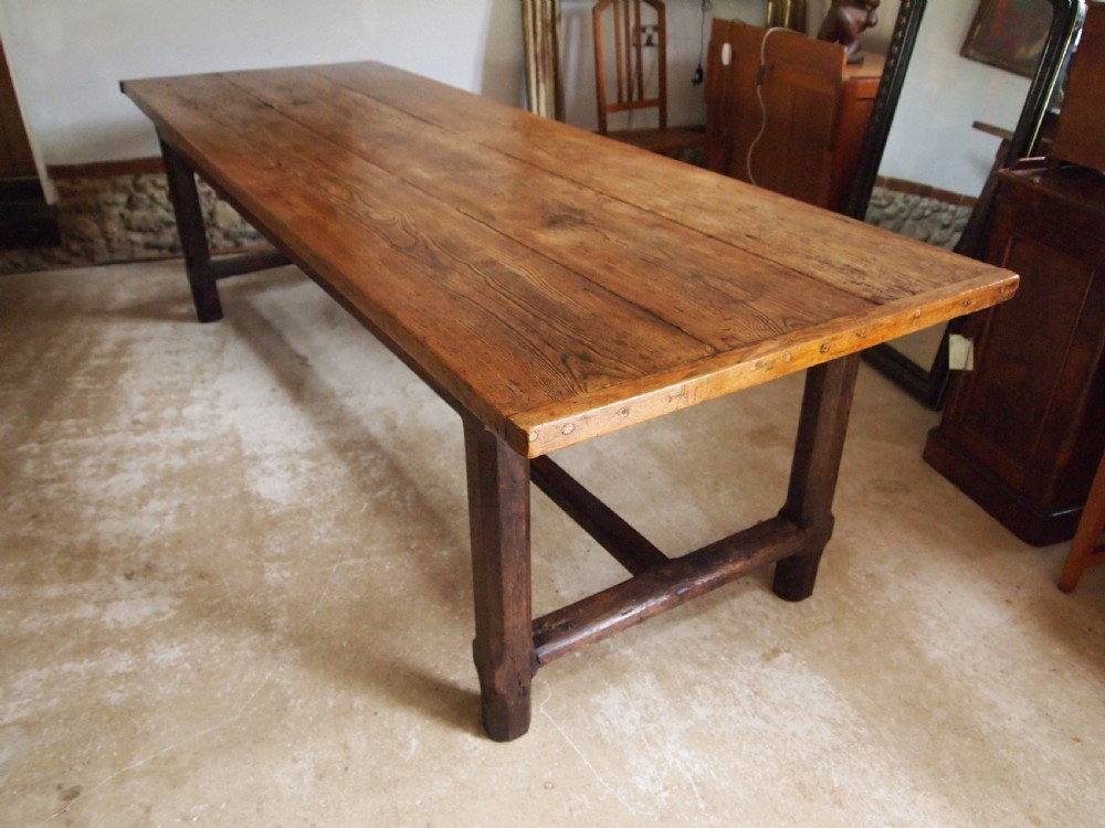 Table magnificent rare George III Ash refectory farmhouse dining c1800 View II