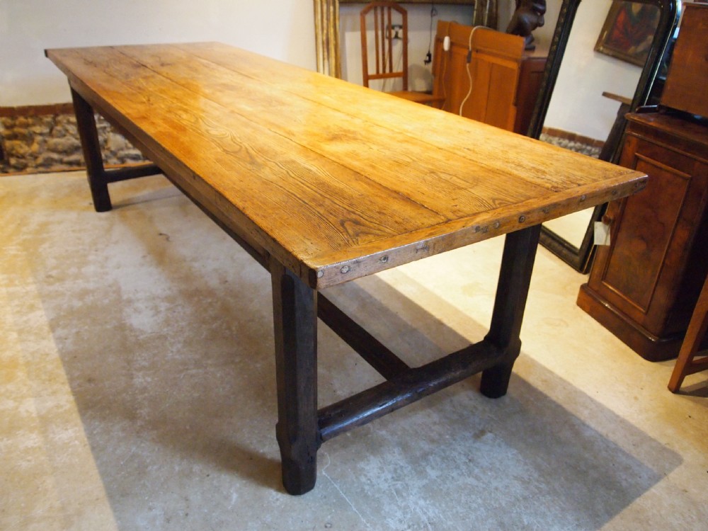 Table magnificent rare George III Ash refectory farmhouse dining c1800 View VI