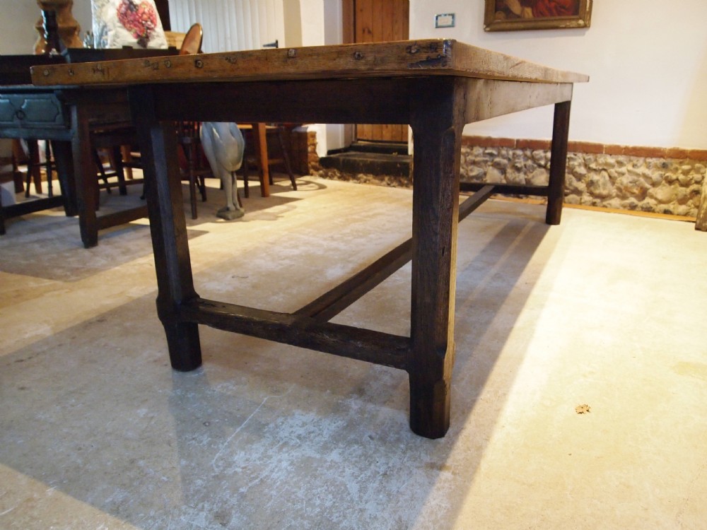 Table magnificent rare George III Ash refectory farmhouse dining c1800 View IX