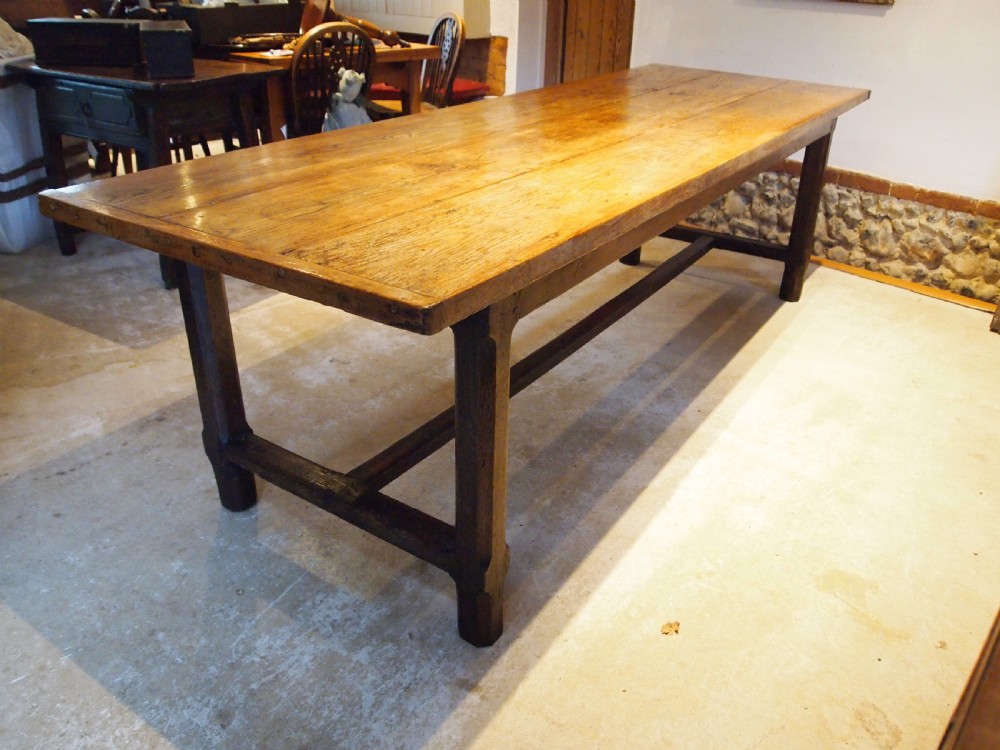 Table magnificent rare George III Ash refectory farmhouse dining c1800 View X