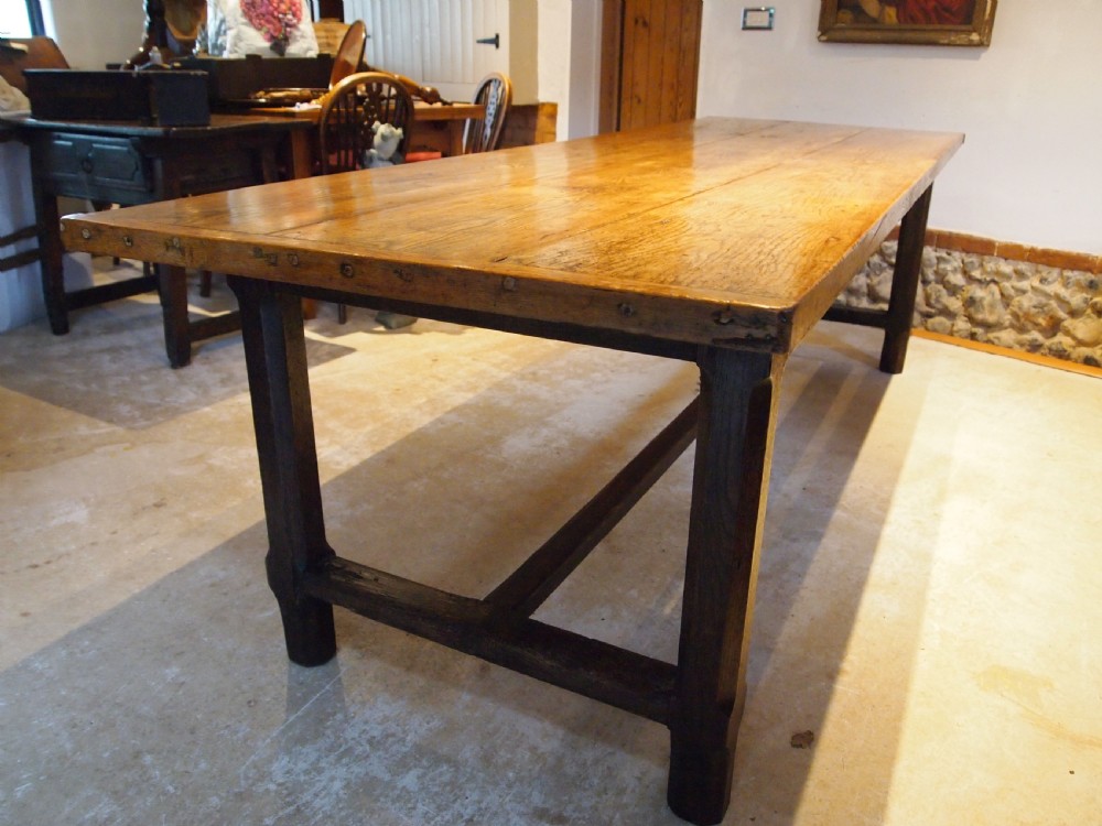 Table magnificent rare George III Ash refectory farmhouse dining c1800 View XII