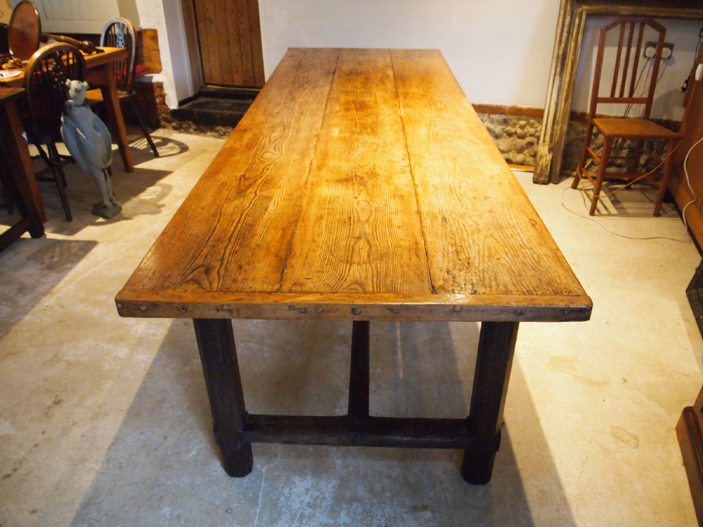 Table magnificent rare George III Ash refectory farmhouse dining c1800 View XV