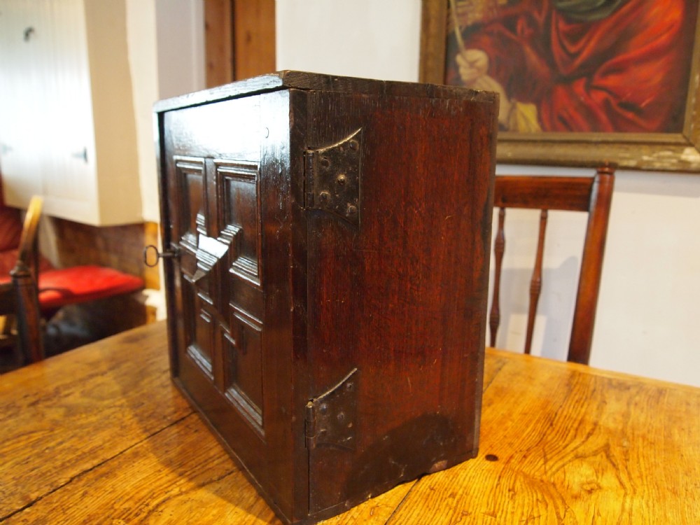 Cupboard stunning spice cabinet Charles II Oak c1680 View VIII