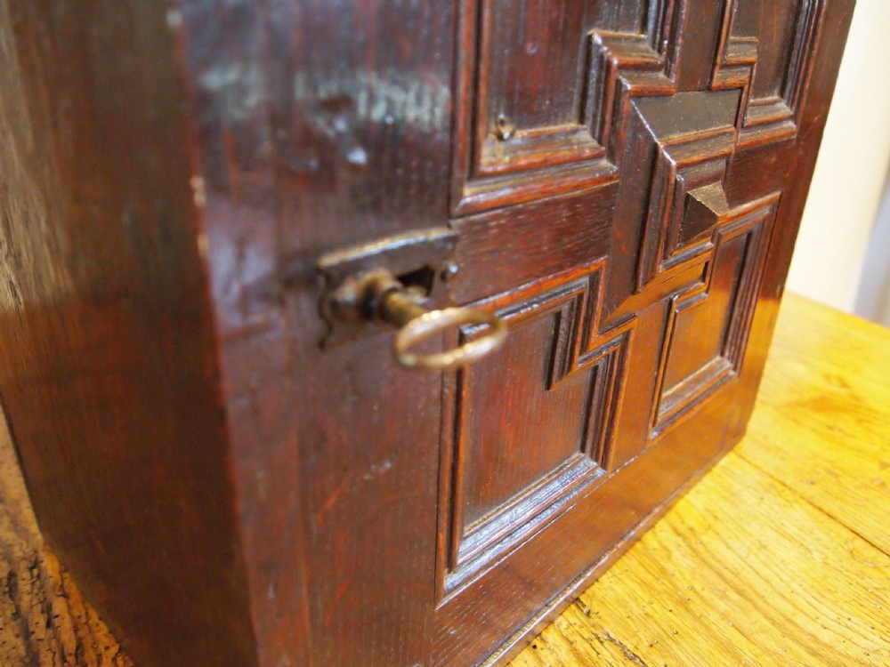 Cupboard stunning spice cabinet Charles II Oak c1680 View XIV