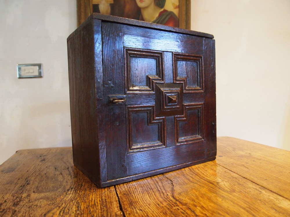 Cupboard stunning spice cabinet Charles II Oak c1680 View XVI