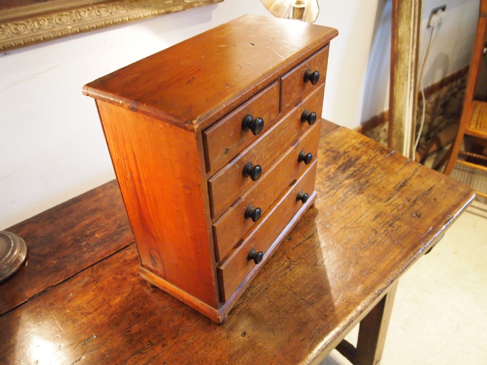 Chest of drawers miniature Victorian Apprentice chest Pine C1880 View III