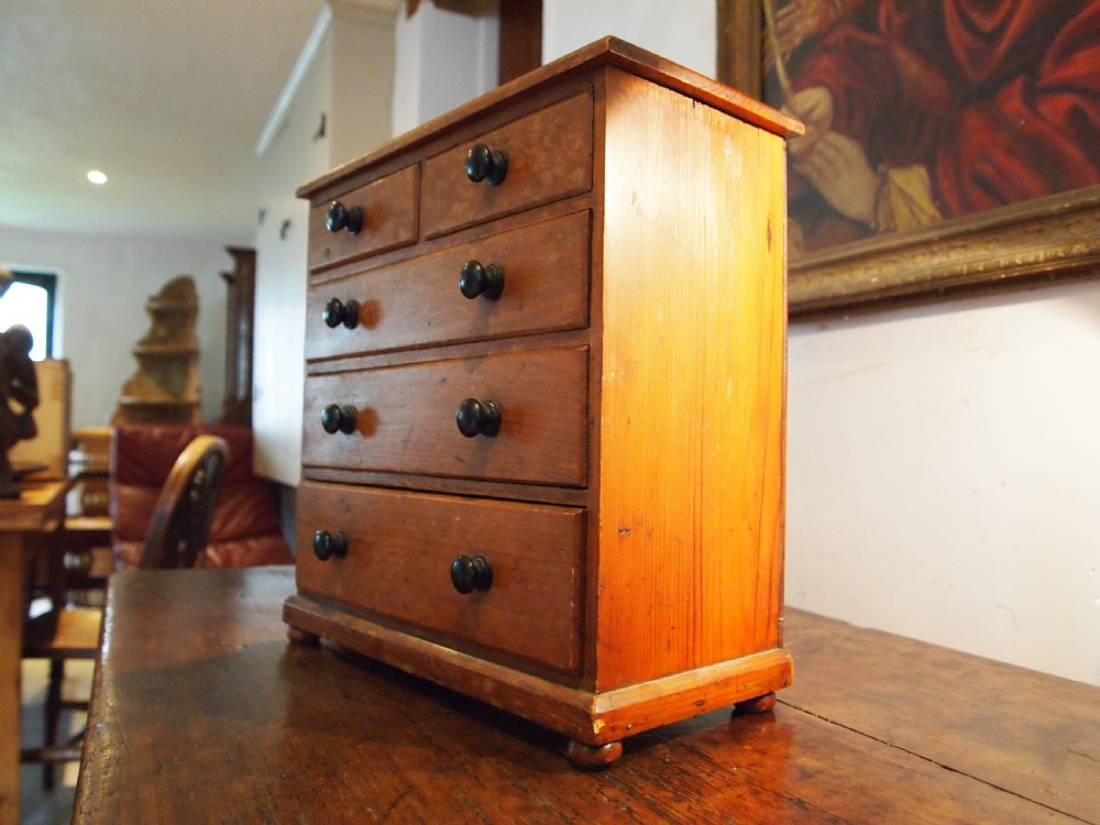 Chest of drawers miniature Victorian Apprentice chest Pine C1880 View X