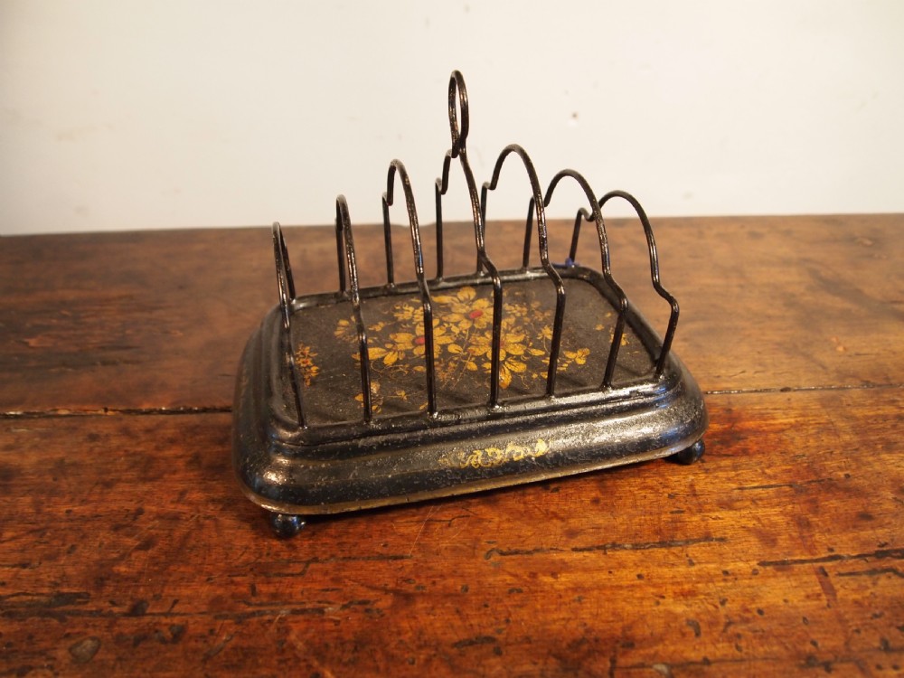 Very rare Pontypool Toleware Tin Toast rack c1810