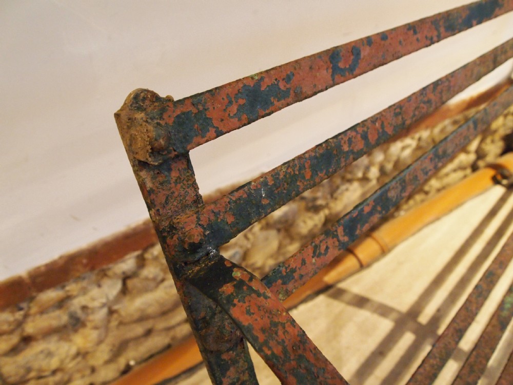 Bench garden seat Victorian Iron slatted c1850 View VI