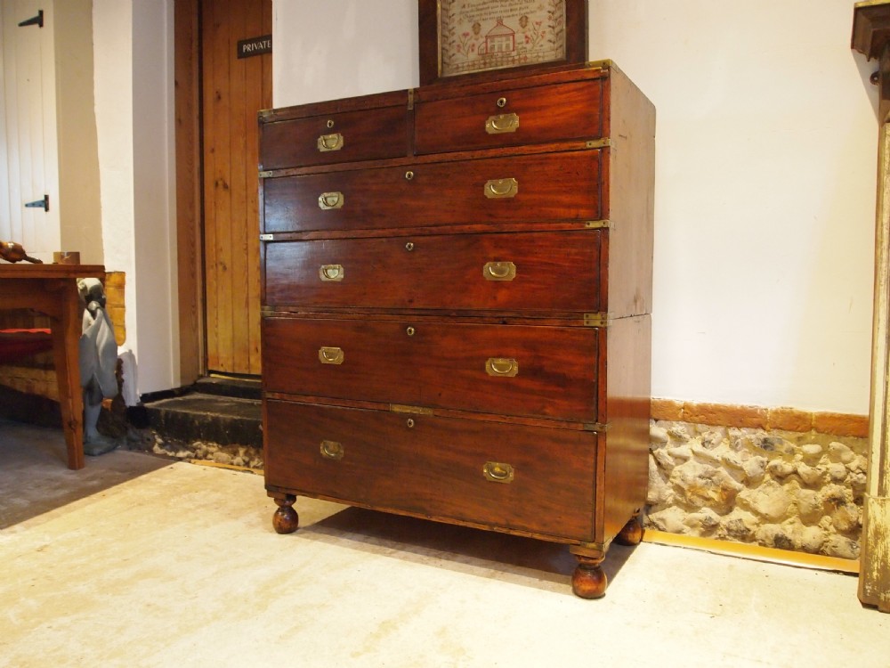 Chest of drawers Military Campaign rare William IV c1830